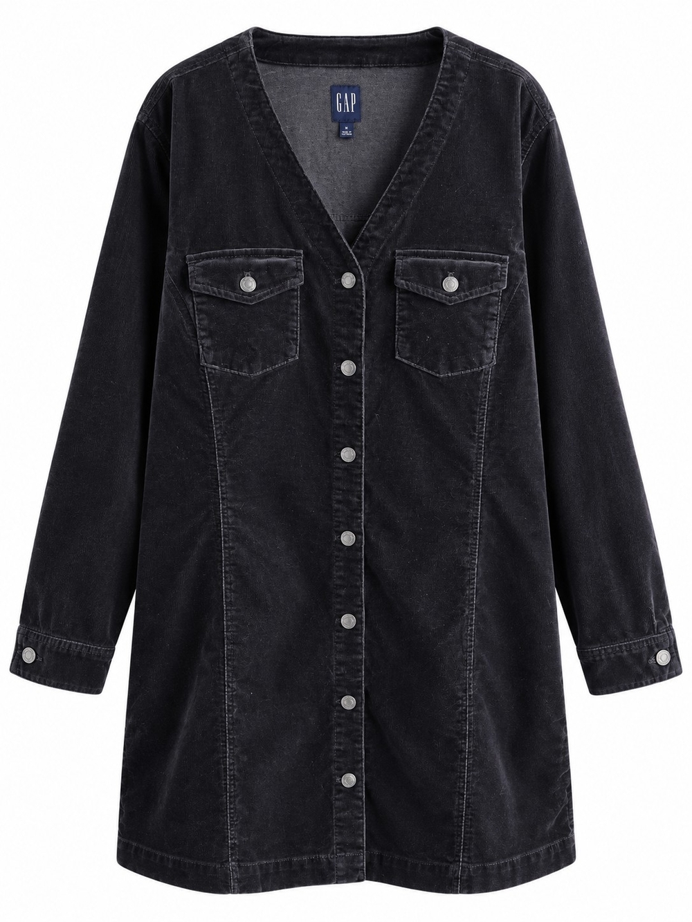 GAP Black Button-Front Velvet Mini Dress Size XXL